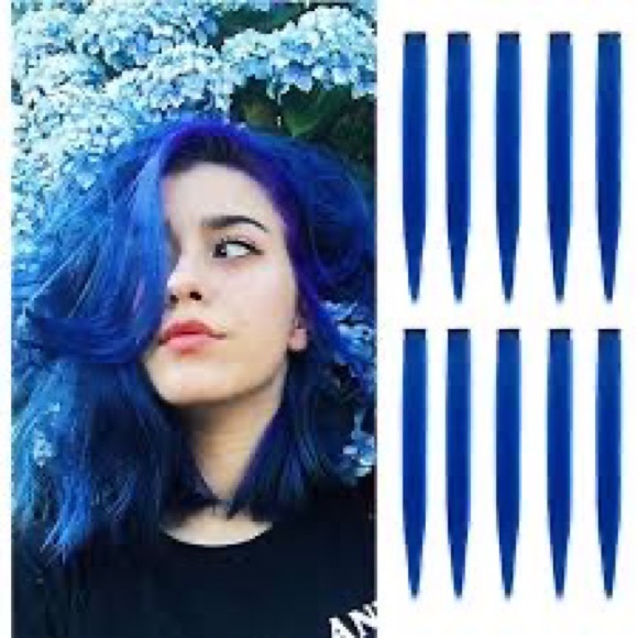 AS SEEN ON TV SECRET COLOUR HEADBAND HAIR EXTENSION 2PCS BY DEMI LOVATO (BLUE) - Picture 4 of 4